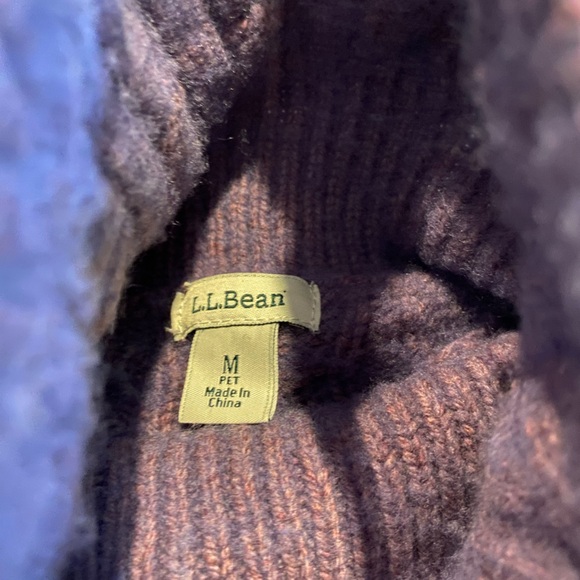 LL Bean Purple Waffle Cowl Turtleneck Wool Blend Pullover Tunic Sweater Medium - Picture 5 of 6